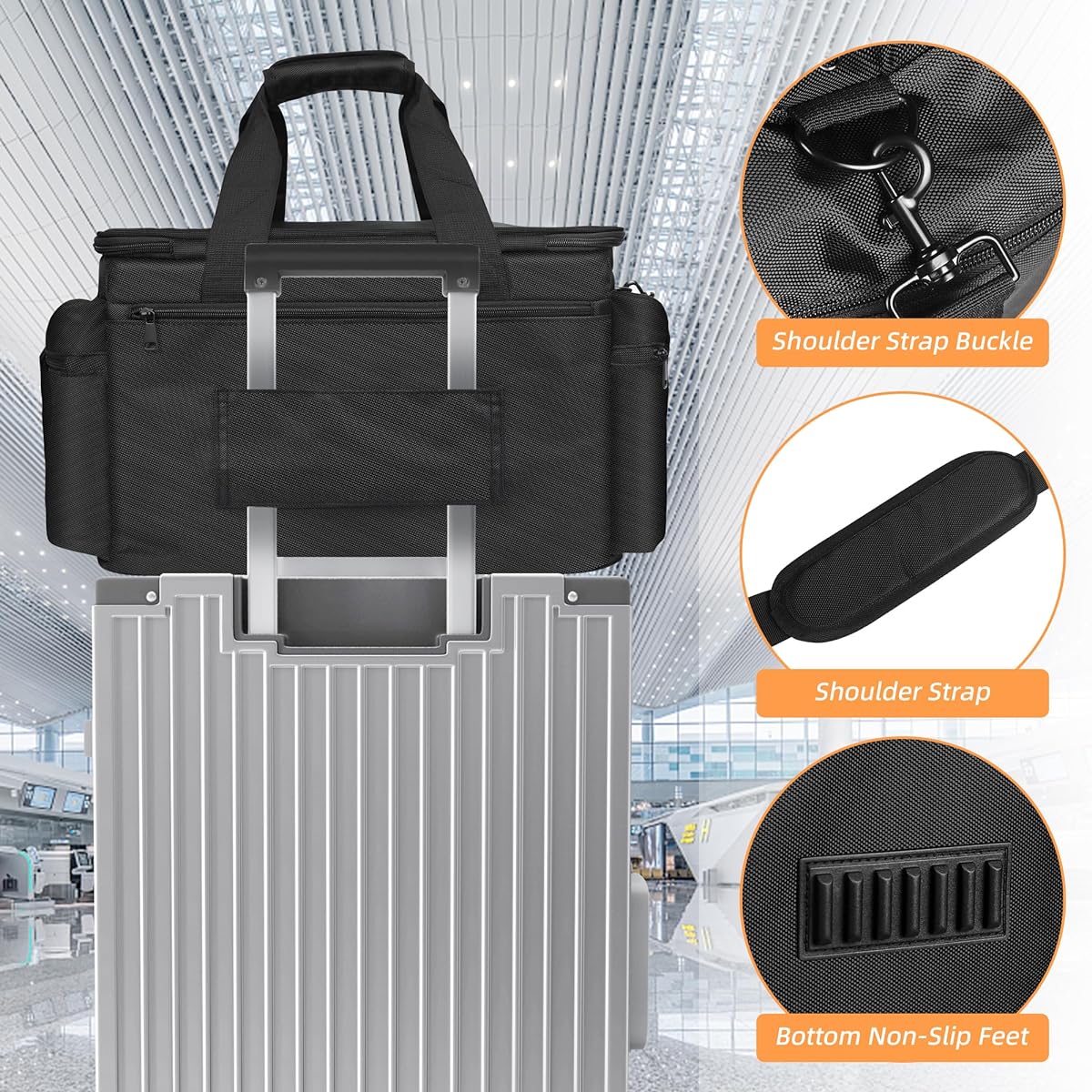 Homfu DJ Bag for Equipment DJ Cable File Bag Gig Gear Bag with Removable Dividers DJ Cable Organizer Case Travel Gear Bag for Musicians Cable Accession Equipment