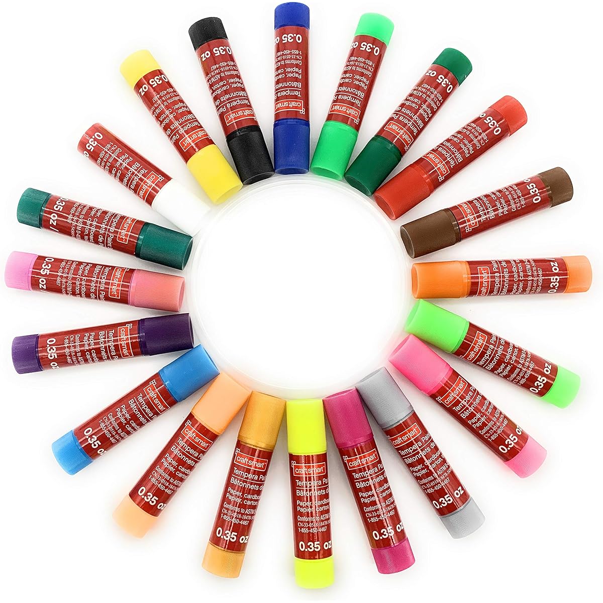 Craftsmart Tempera Paint Sticks, 20 Count, Quick Drying