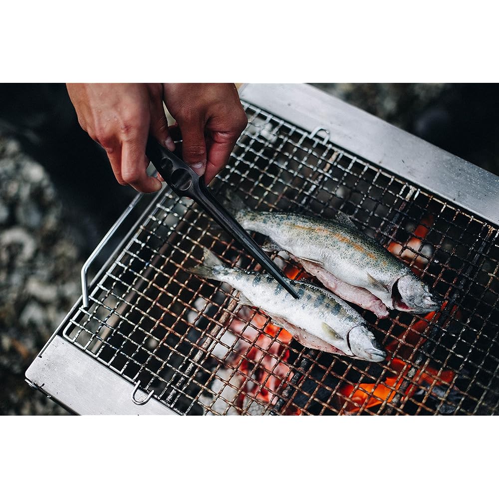 Snow Peak Pitts Stainless Steel CS-370 Tongs for Yakiniku Barbecue Tapered Design Corrosion Resistant Outdoor Camping