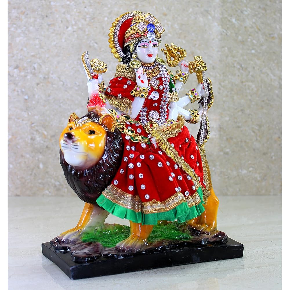 eSplanade Resin Maa Durga MATA Rani Sherawali Murti Idol Statue Sculpture 8 X 11 Inches
