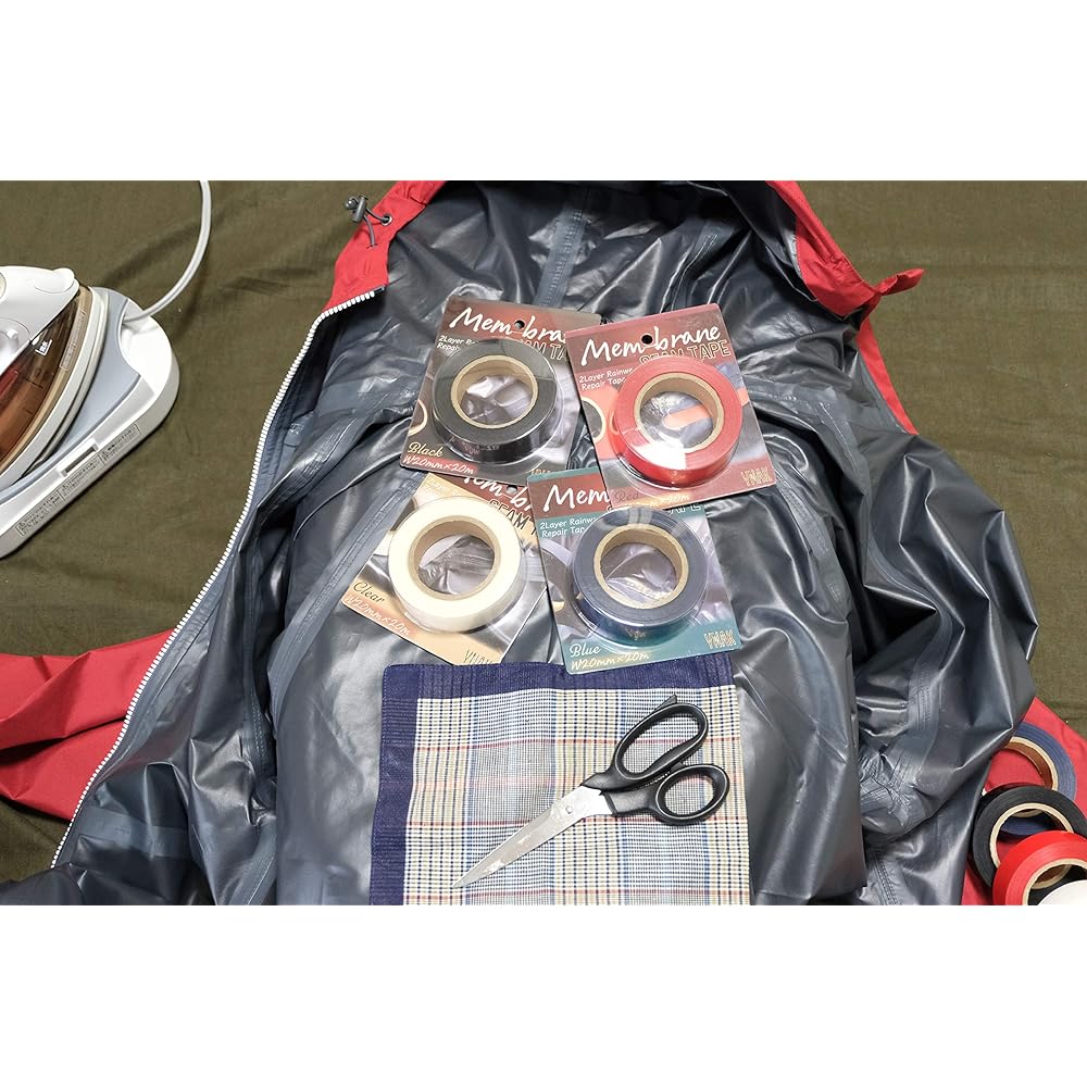 YNAK Membrane Seam Tape Rain Wear Repair Tent Inappropriate Suitable for 2 Layers Seam Repair Waterproof Measures Maintenance Iron-on Width 20mm x 20m Black Clear Blue Red (Blue, Width 20mm x 20m)