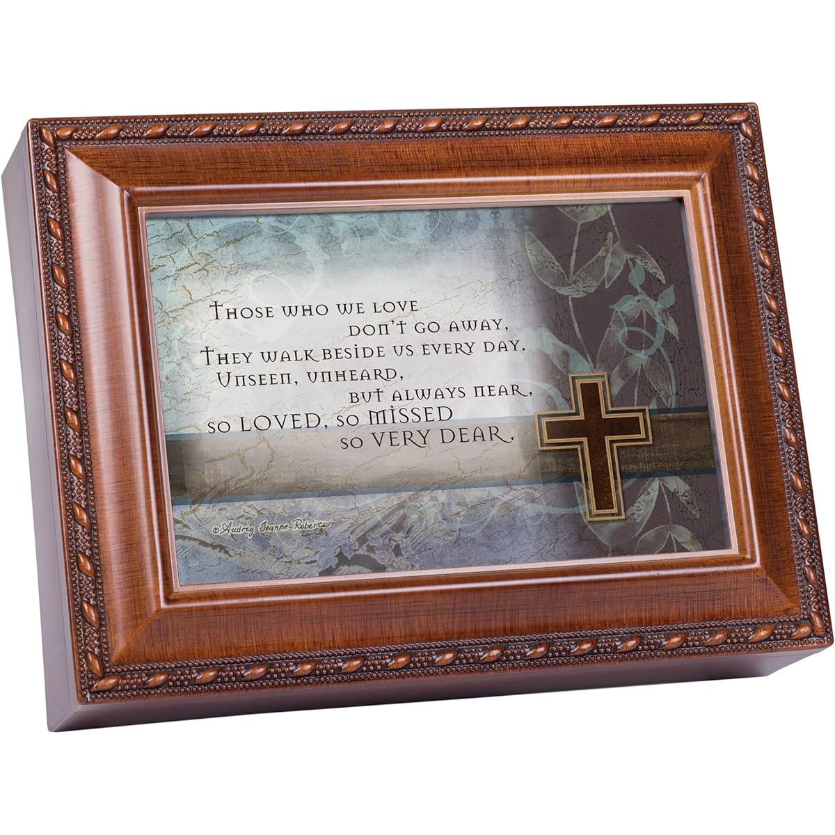 Cottage Garden Very Dear Woodgrain Music Box/Jewelry Box Plays Ave Maria
