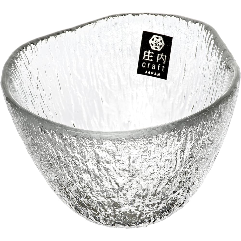 ADERIA Shonai Craft Glass Tableware Small Bowl Clear Diameter 7.5 x Height 6.8cm Sleet Bean Bowl Pack of 6 Made in Japan Crystal Glass F-70395