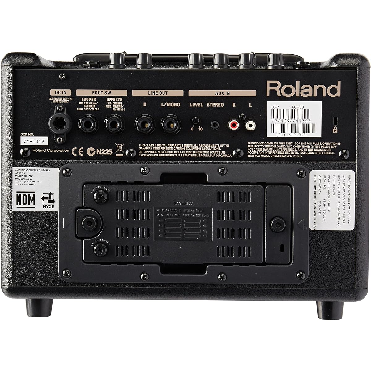 Roland Acoustic Guitar Amplifier 15W+15W Black AC-33