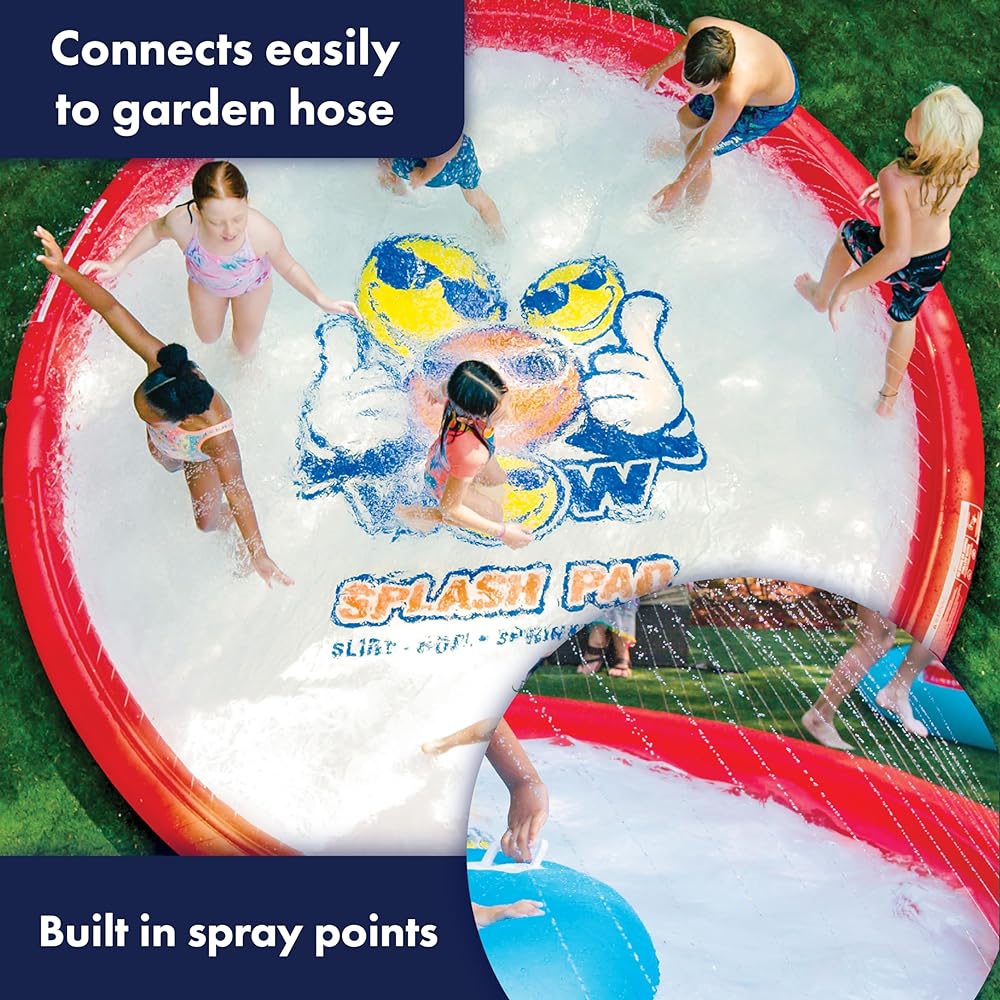 WOW Sports Giant Super Splash Pad 12' Diameter Inflatable Splash Pad with Sprinklers | 21-2050
