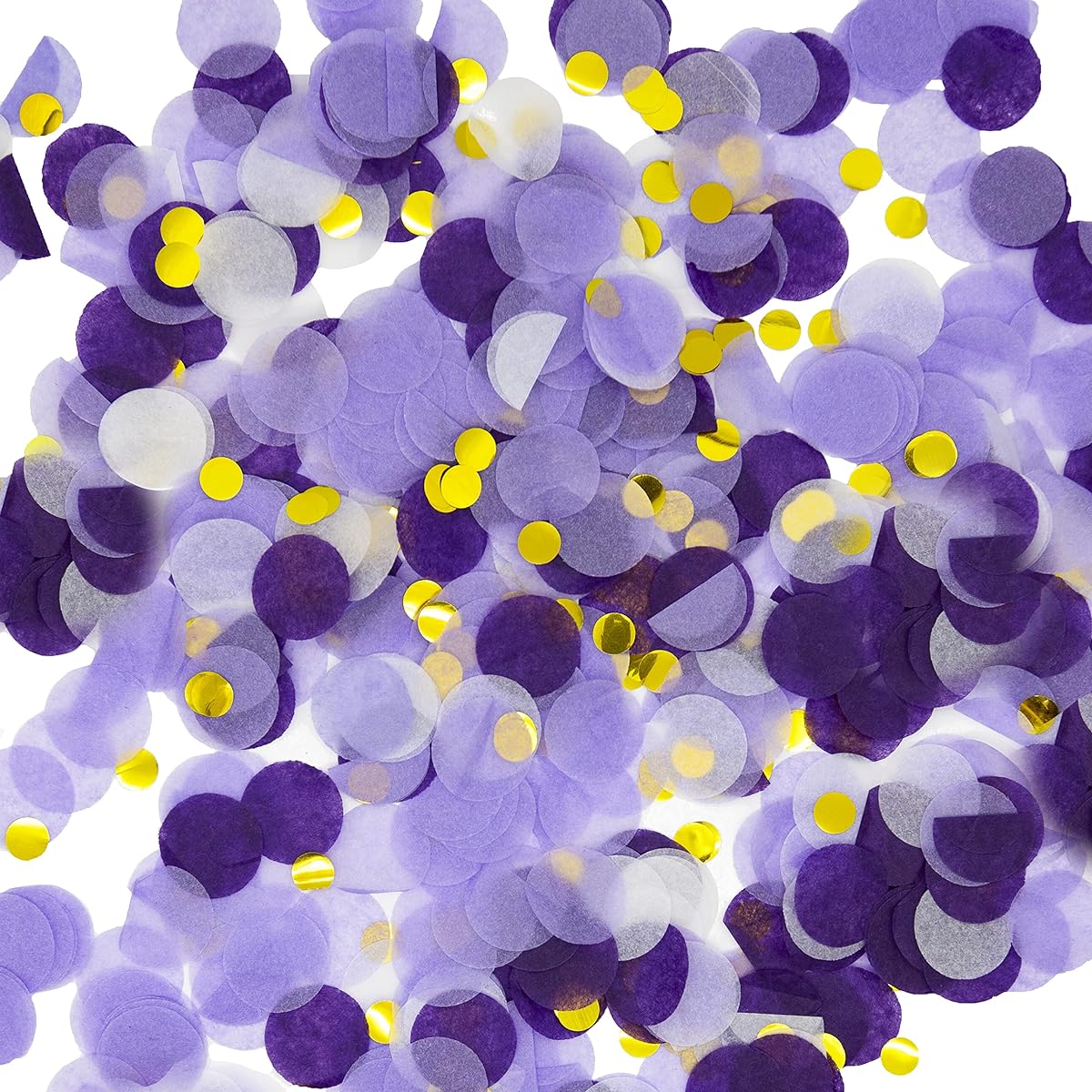Round Glitter Confetti, White Purple Gold Confetti Dots for Graduation Carnival Wedding Birthday Decorations 49.8g