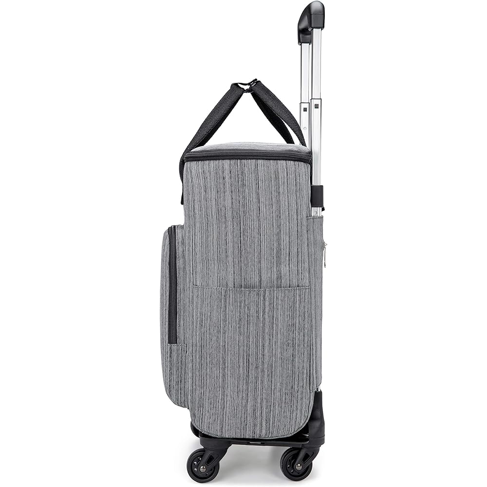 [Bagging] [Kobe Liberal] Shopping Carry, Side Push, 4 Wheels, Lightweight, Shopping Cart, Heat/Cold Insulation, Finished Product 905 (Black Hairline)