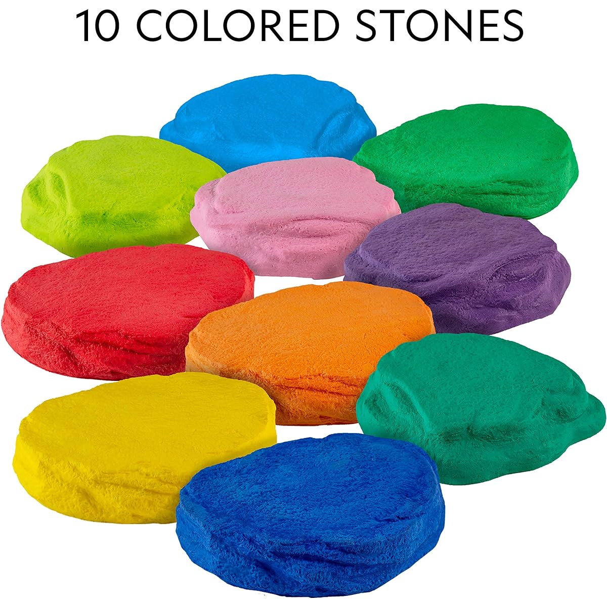 National Geographic Balanced Stepping Stones - 10 Soft and Durable Stones for Early Learning and Building Kids Obstacle Courses