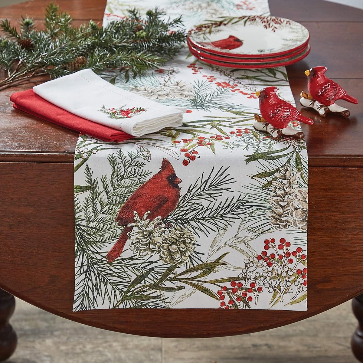 Park Designs 994-130 Cardinal Holiday Table Runner, 54" Long