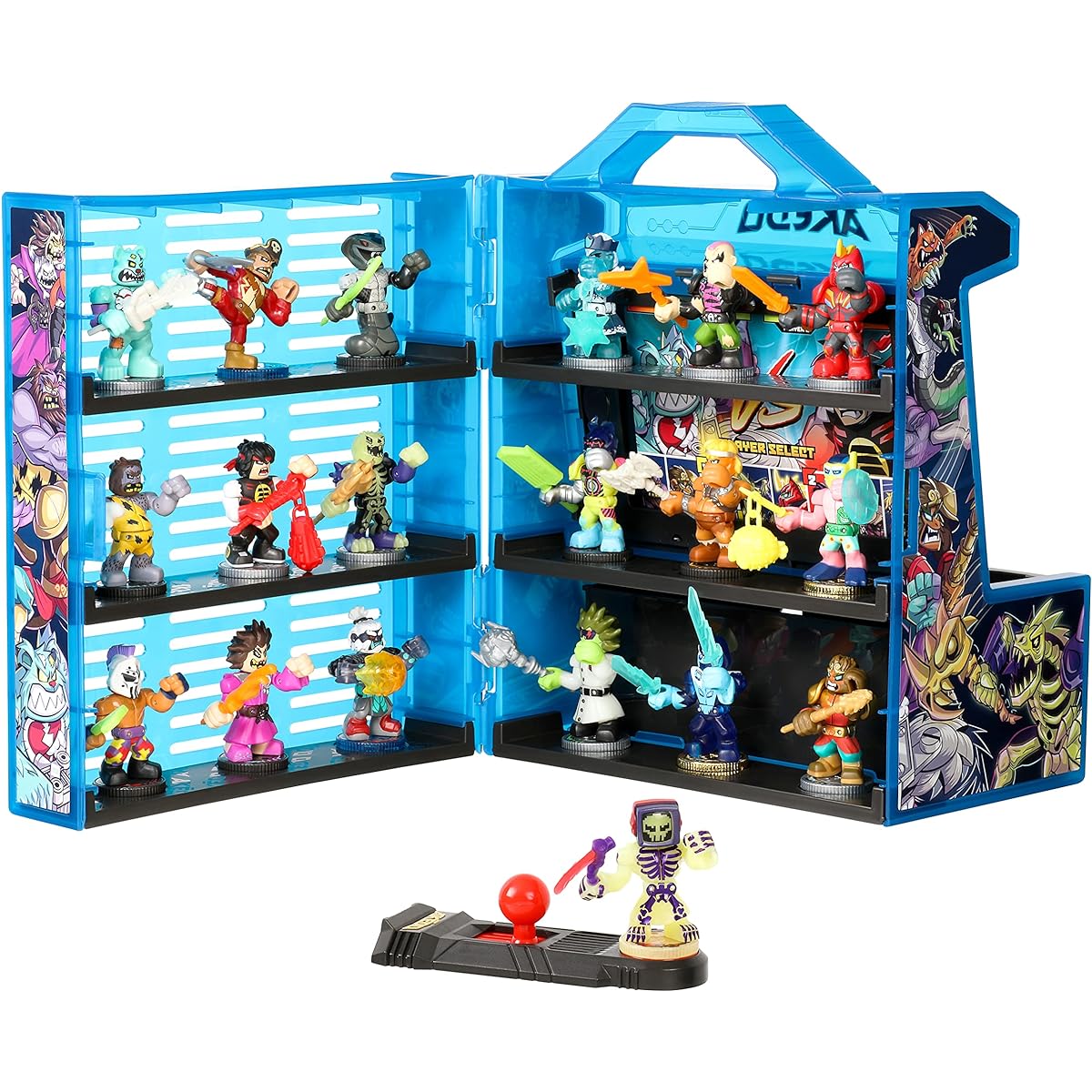 Akedo - Ultimate Arcade Warriors Collector Case Mini Battle Action Figures Ready to Fight Split Strike Multicolor 14241