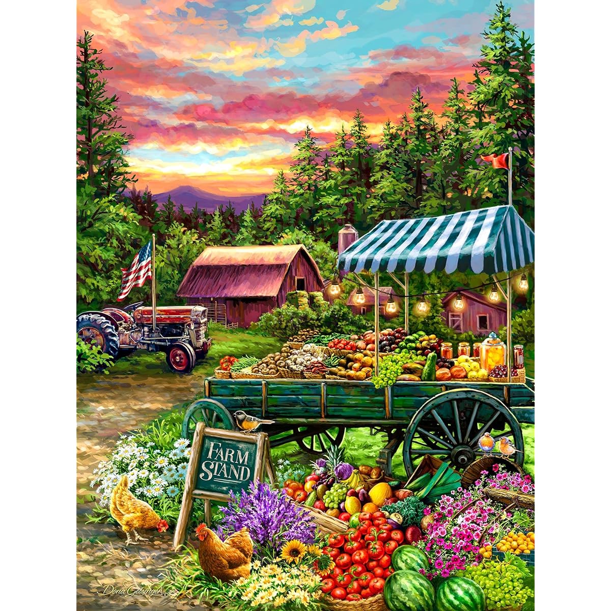 Springbok Puzzle to Remember - Alzheimer's & Dementia Activity - Fruit Stand 60 Piece Jigsaw Puzzle - Made in the USA