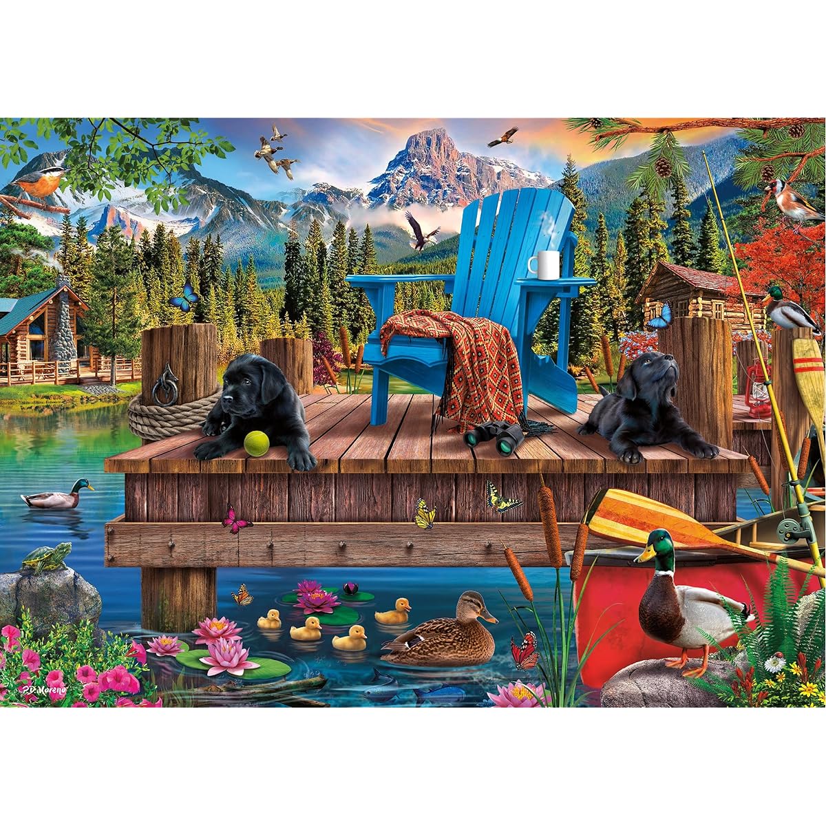 Ceaco - Weekend Retreat - Dog On The Dock - 1000 Piece Jigsaw Puzzle