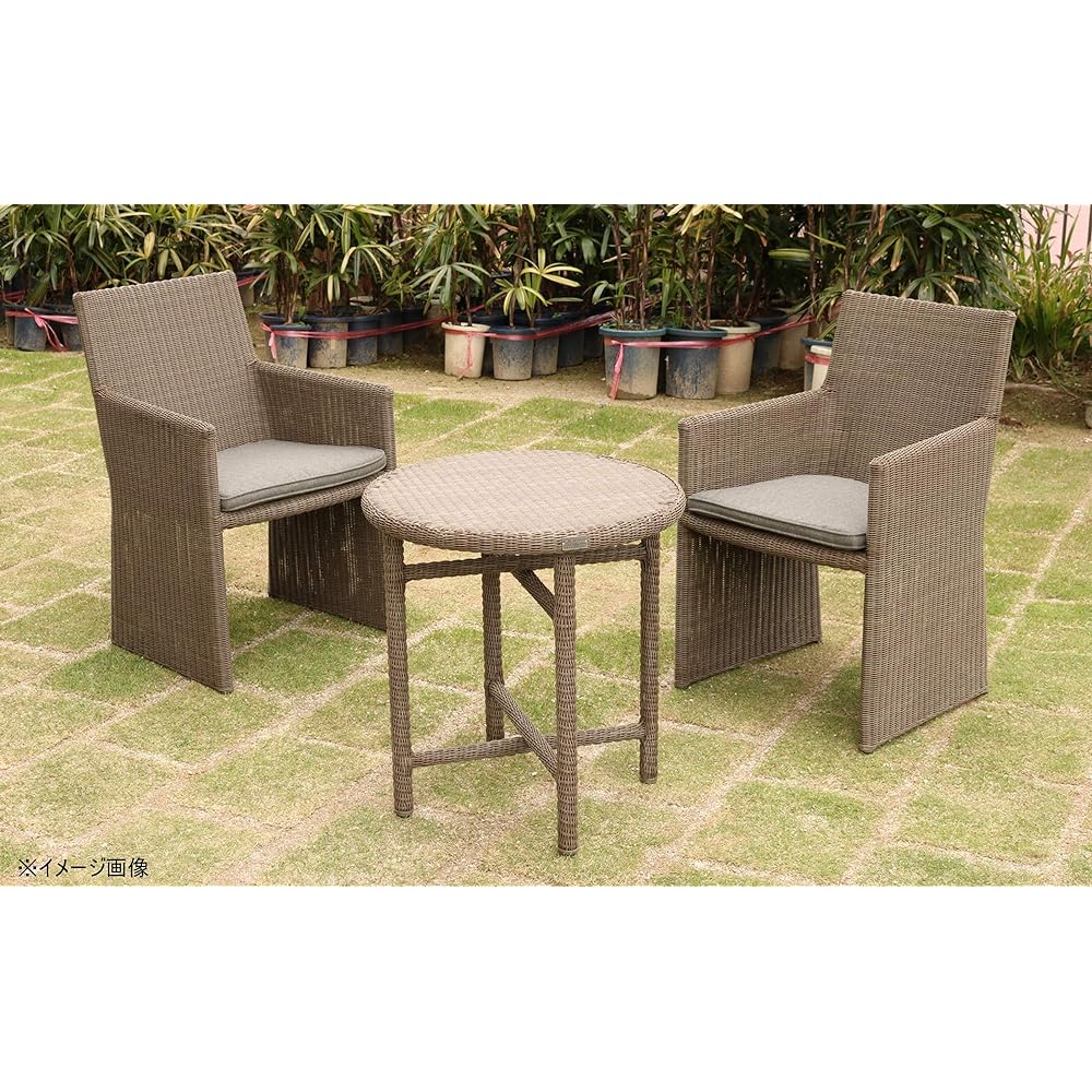 Sunflower Rattan Dining Table Brown Width 60 x Depth 60 x Height 65cm Angel Resort Garden Round Table T190PGY