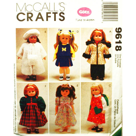 18 Inch Doll Clothes, McCalls Crafts 9618