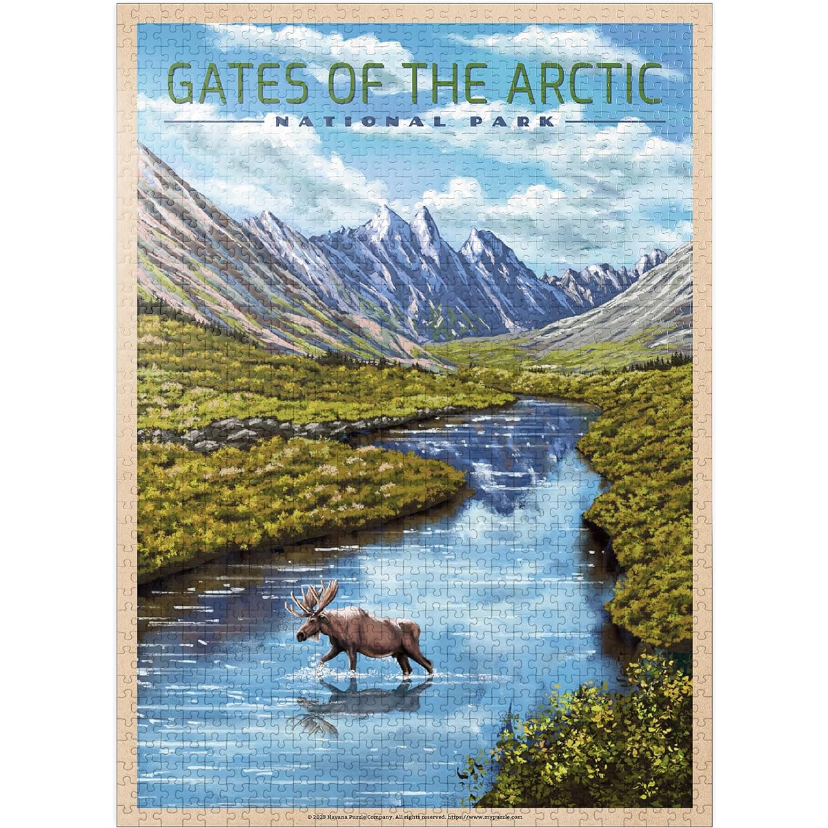 Gates of The Arctic National Park - The Arctic Whisper, Vintage Travel Poster - Premium 1000 Piece Jigsaw Puzzle for Adults
