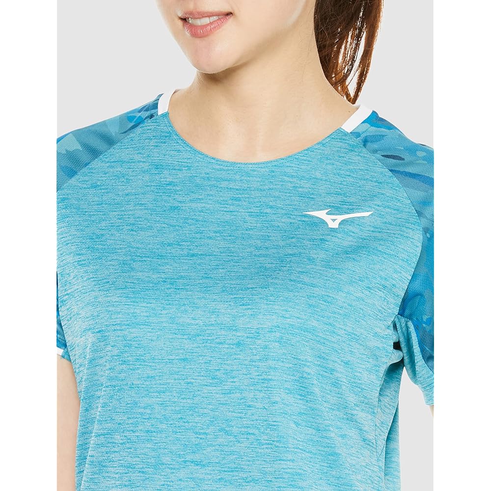 Mizuno 72MAA206 Women's Badminton Wear Game Shirt, Short Sleeve, Reduces Stickiness, Easy to Move