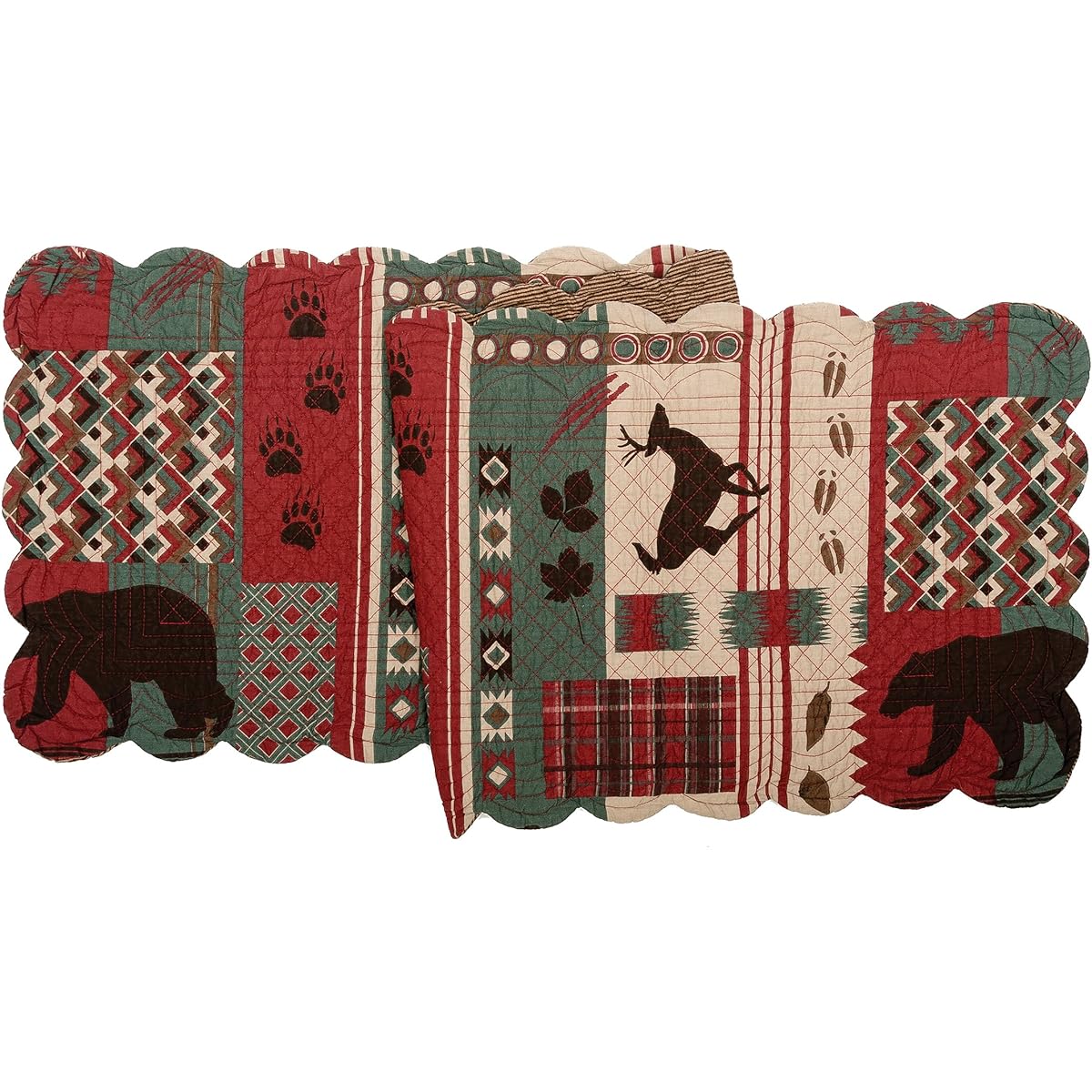 C&F Home Killian Ridge 14" x 51" Table Runner Cotton Quilted Reversible Machine Washable Table Runner Red