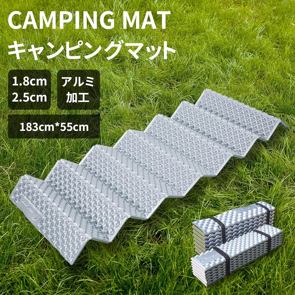 MOON LENCE Camping Mat, Outdoor Mat, Thickness 18mm/25mm, Leisure Mat, Sleeping in the Car, Disaster Prevention, Storage Bag, Comes with Rubber Band/Waterproof/Ultra Lightweight/Insulated