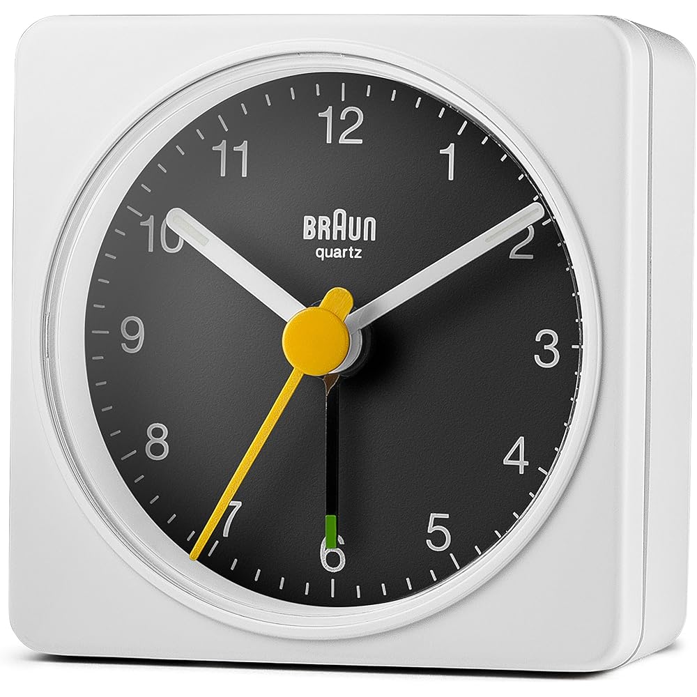 BRAUN ALARM CLOCK Brown Alarm Clock BC02WB Clock Black Black White Table Clock Alarm Clock Travel [Parallel Import]