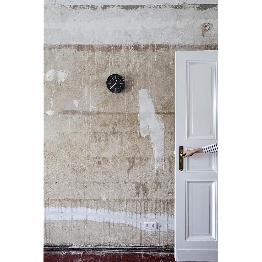 Lemnos Wall Clock Riki Steel Clock Analog Black WR17-10 BK Lemnos Black Diameter 20.4 x Depth 6cm