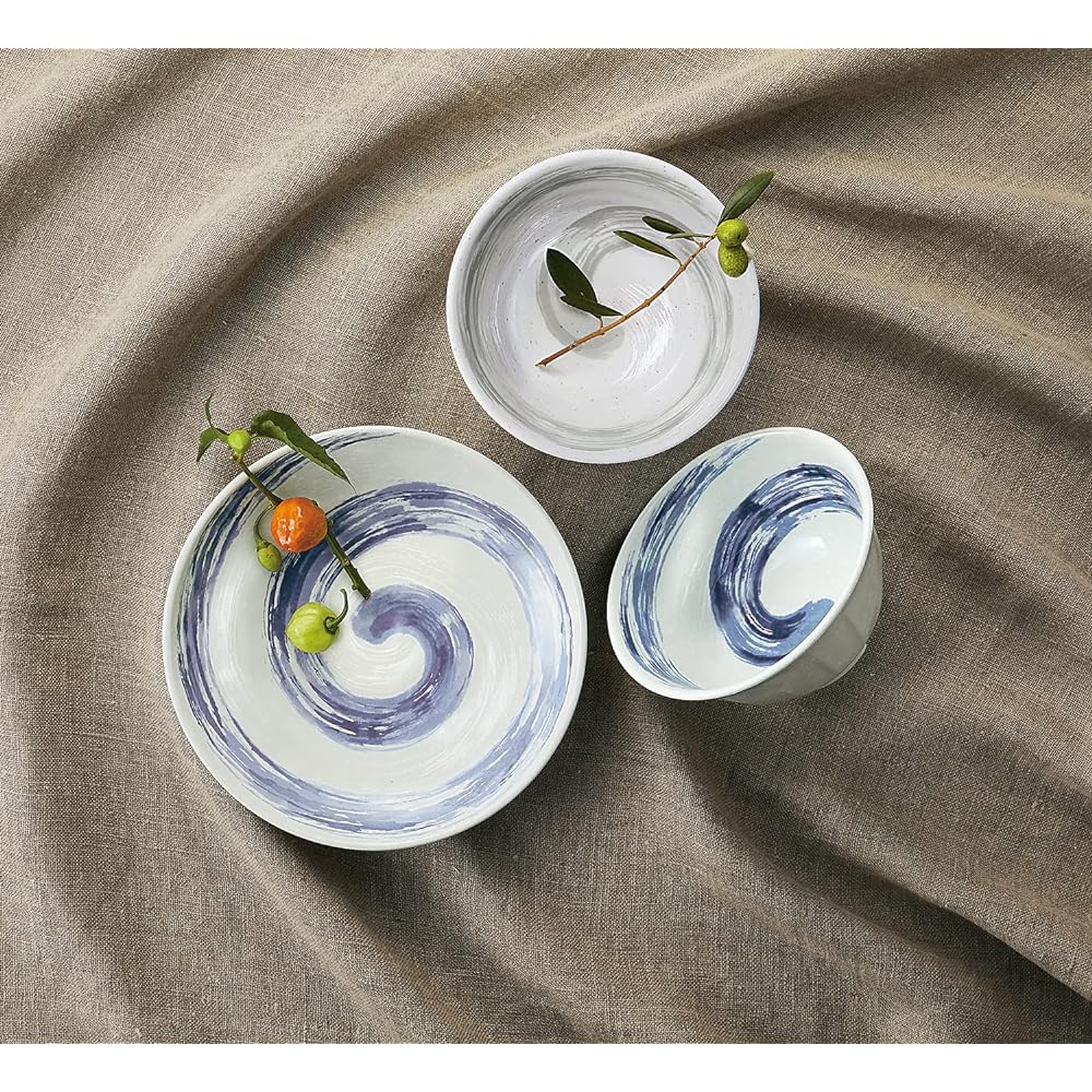 MARUKEI Round Plate / 16cm Flat Plate, Gray, Made in Japan, Unbreakable, Dishwasher Safe, Stackable "Uzushio" D276 GY 10 Piece Set [Commercial Set]