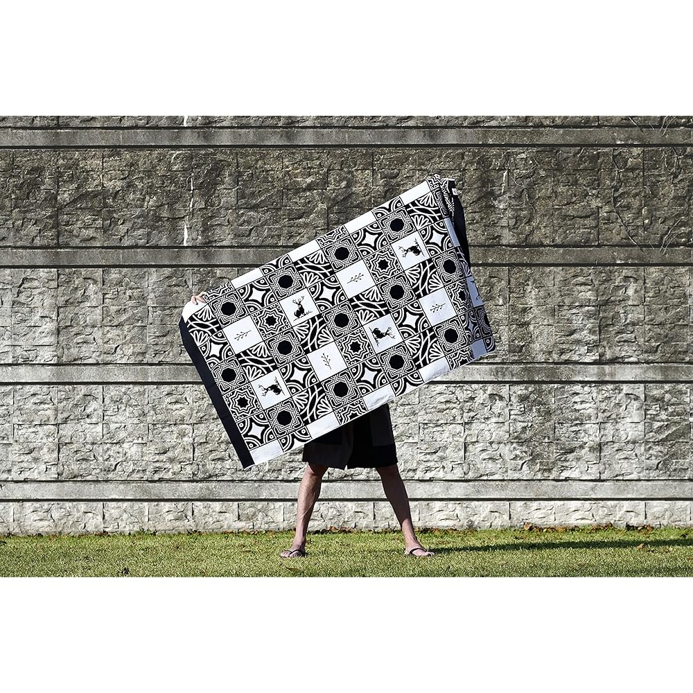 CAPTAIN STAG Large Towel Rug Cover Big Jacquard Towel 180 x 100cm 100% Cotton [Navajo Pattern/Moroccan Tile Pattern] UD-73/UD-74/UD-75