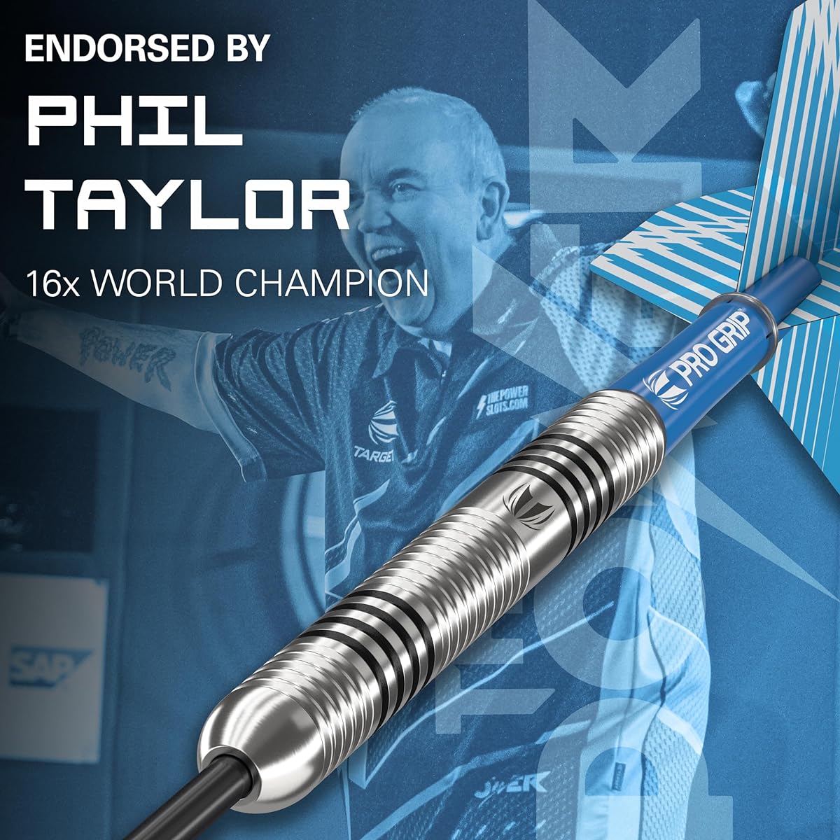 Target Darts Phil Taylor 23G Tungsten Steel Tip Dart Set 9 Pro Grip Shafts 9 Pro Ultra Flights Dart Wallet Dart Counter App Coupon Set