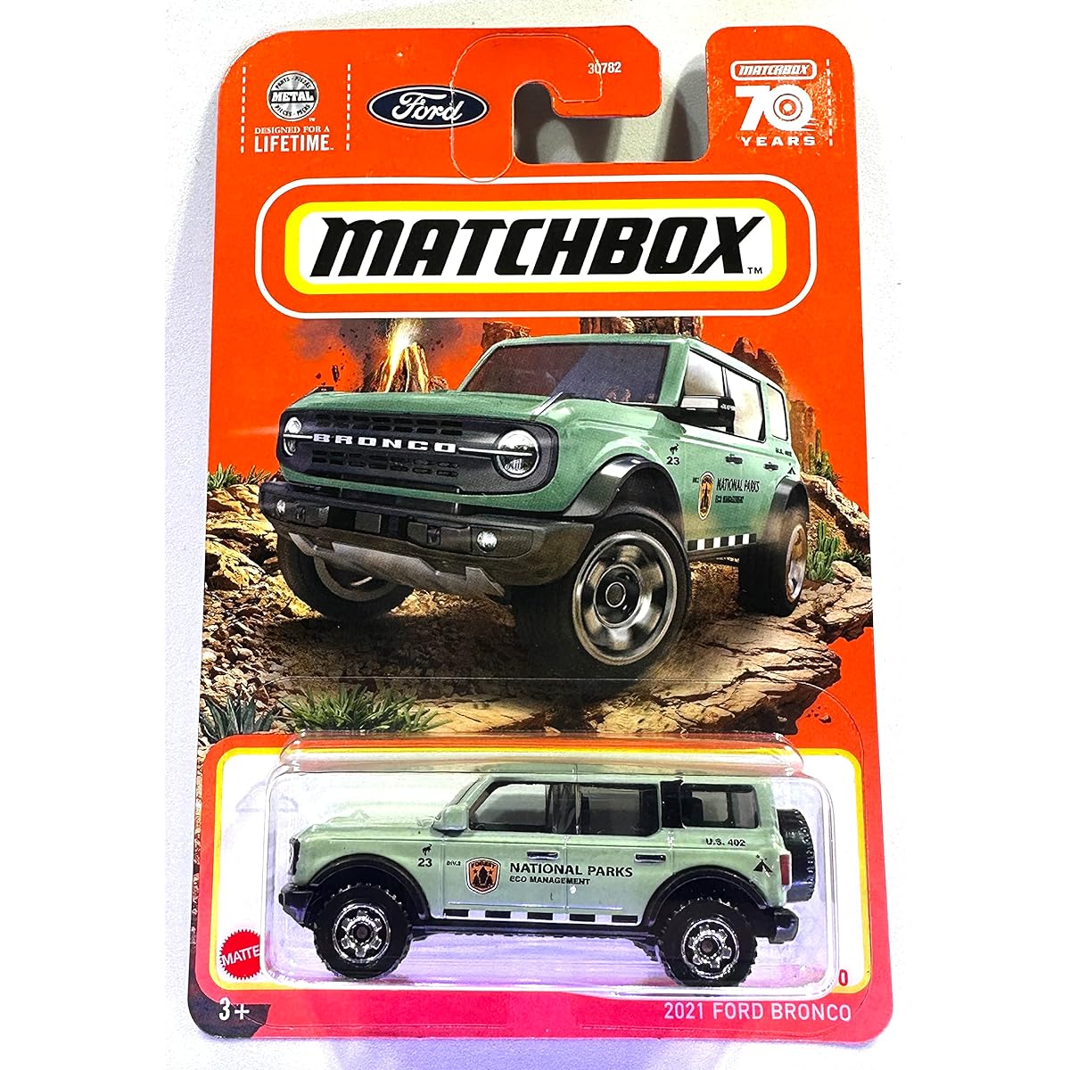 Matchbox - Ford Bronco - 2021 - National Parks - Matchbox 70 Years - 2023 - Mint/NrMint Marine Bubble Wrap Size Boxed