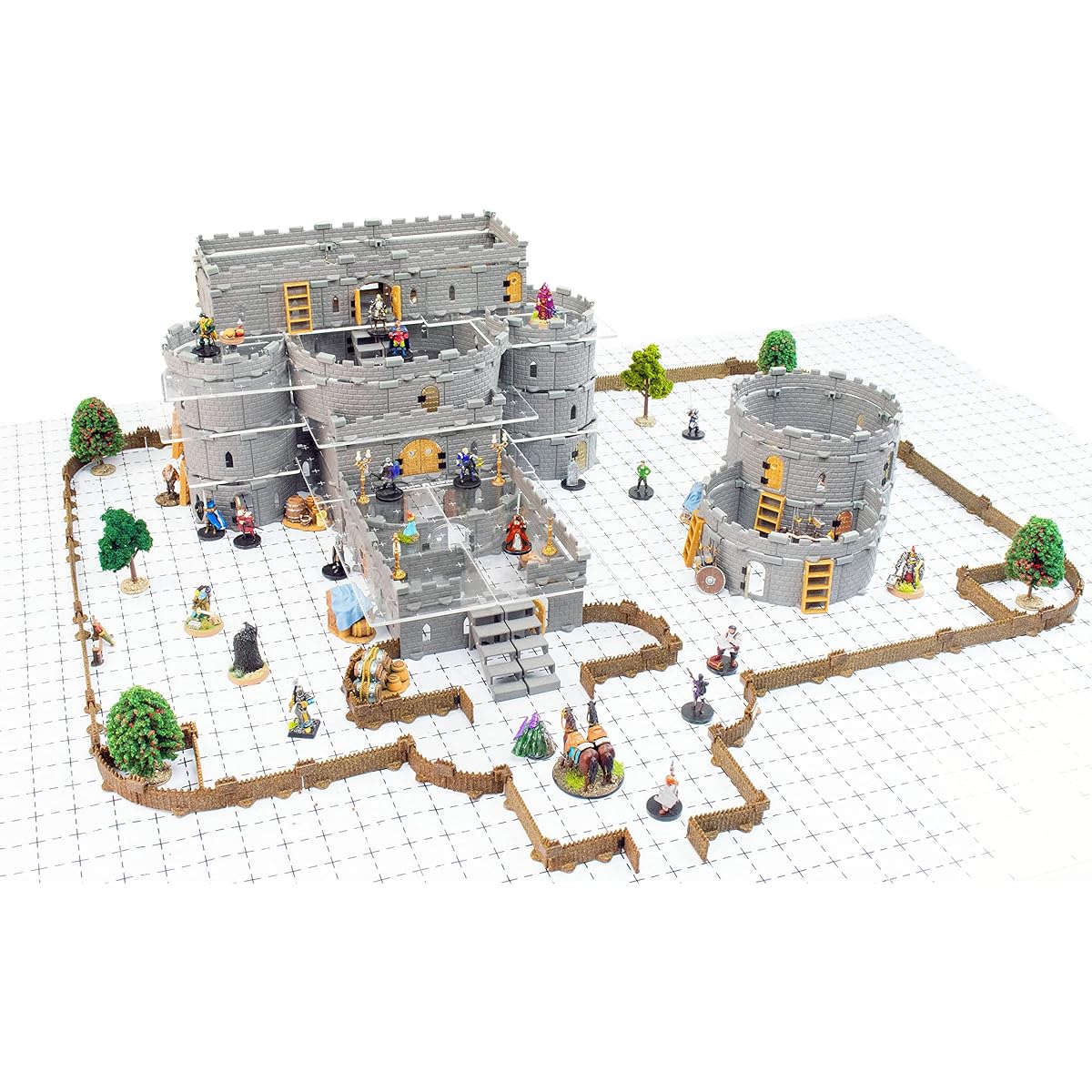 Modular Castle System: Tabletop & RPG Terrain Game Set for Dungeons & Dragons, Pathfinder, Castles & Crusades, 13 Years Old, Runequest Asander, Zombicide and More Regent Set (800+ Pieces 2016 Square Inches)