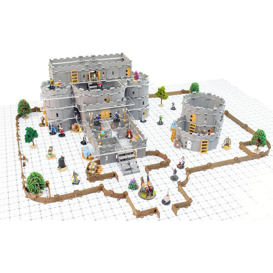 Modular Castle System: Tabletop & RPG Terrain Game Set for Dungeons & Dragons, Pathfinder, Castles & Crusades, 13 Years Old, Runequest Asander, Zombicide and More Regent Set (800+ Pieces 2016 Square Inches)