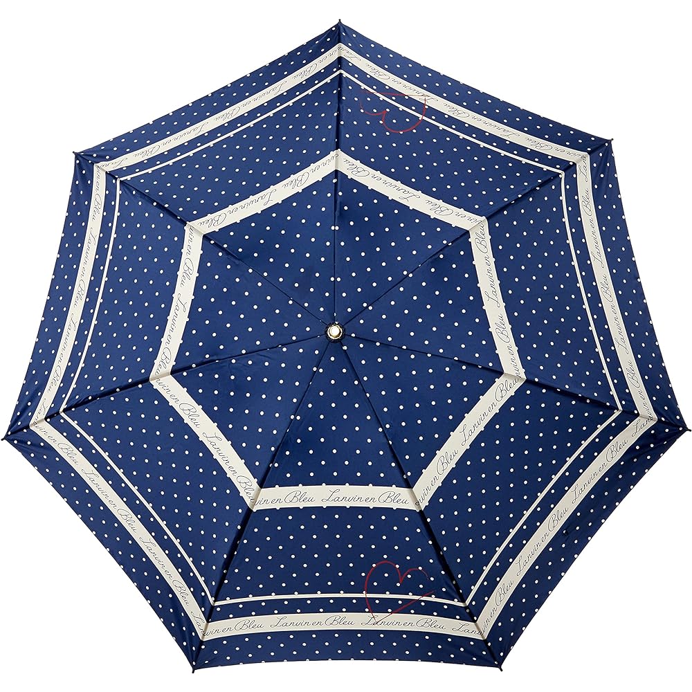 [Lanvin Blue] MOONBAT LANVIN en blue Dot Pattern Umbrella Folding Umbrella Stylish Heart Cute Women's