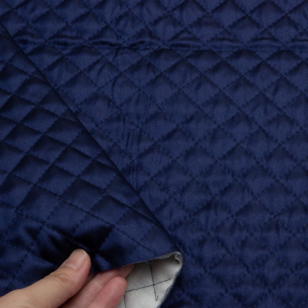 Cosmo Textile Satin Quilting Fabric Width 110cm x 9m Cut Off Navy Blue AQ1500-118-9M Kindergarten Entrance Crafts/Handmade Supplies
