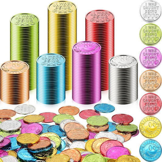 800 Pieces Behavior Tokens Bulk Catch Being Good Incentive Coins Reward Behavior Tokens for Kids Colorful Plastic Coins for School Teachers Rewards Prizes Rewards Play Counting Party Favors