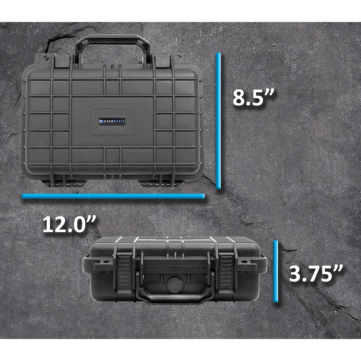 Casematix 12" Microphone Case Compatible with Podcast Vocal Microphones from Rode Procaster, Akg, Mxl, MAudio, Nady, Samson, Behringer, Shure and More