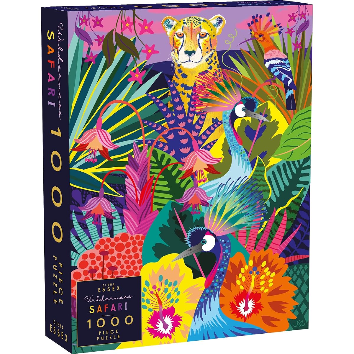 Elena Essex Puzzle for Adults 1000 Pieces - Wilderness Safari | Jigsaw Puzzle 1000 Pieces | Colorful Jungle Cheetah Cat Puzzle | Jigsaw Puzzle Size 20 x 28 Inches