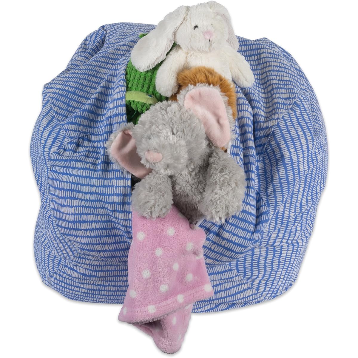 DII Large Sit N Stuff Beers Bean Bag Cover, Filled with Plush Animals, Bright Blue Keeping Score
