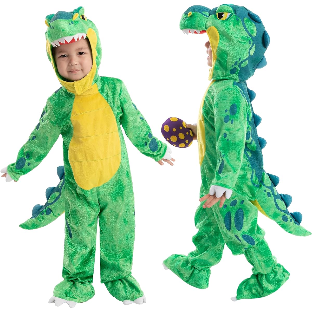 Unisex Green T-Rex Costume for Kids US Size: Toddler (3-4 yrs) Color: Green