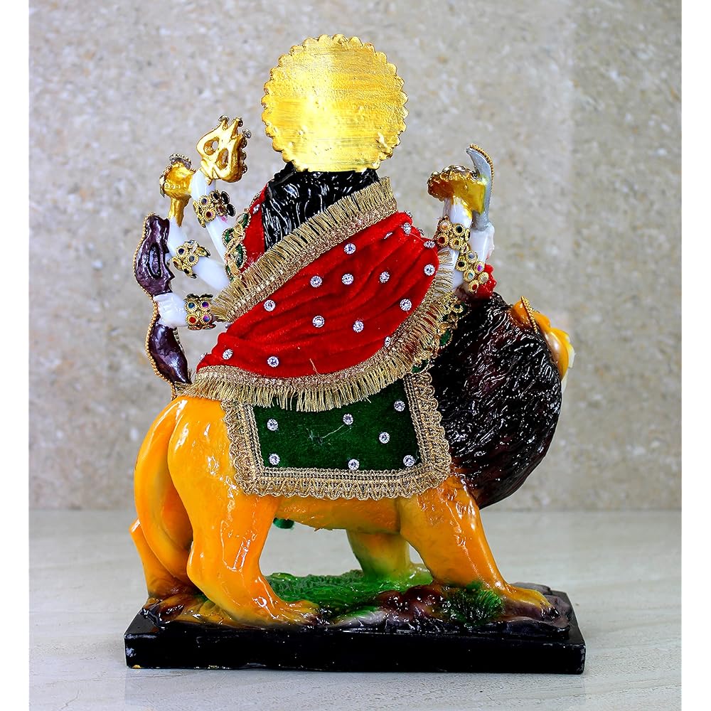 eSplanade Resin Maa Durga MATA Rani Sherawali Murti Idol Statue Sculpture 8 X 11 Inches