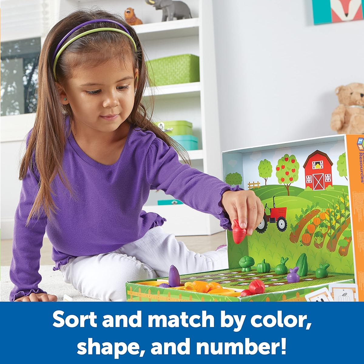 Learning Resources Number Play Numbers Line Up Count Math Vegetable Garden LER5553 Authentic