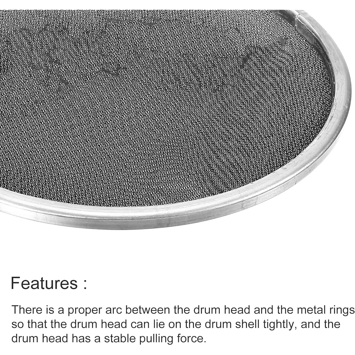 MECCANIXITY 20 Inch Mesh Drum Head Black Double Layer Mesh Shape Silent Mute Drum Skin Drum Practice Percussion Instrument Accessory