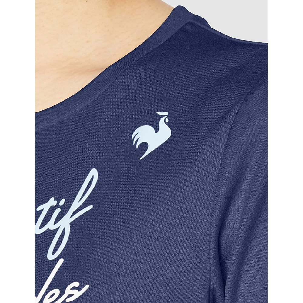 [Le Coq Sportif] Short Sleeve Shirt, T-Shirt, Heathered, Tennis Practice Print, Sweat Absorbent, Quick Drying, UV Protection (UPF50+), Women's