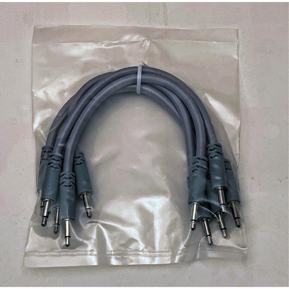 Luigis Modular Bucatini Braided Eurorack Patch Cable - 5pcs Gray Cable 6" (15cm)
