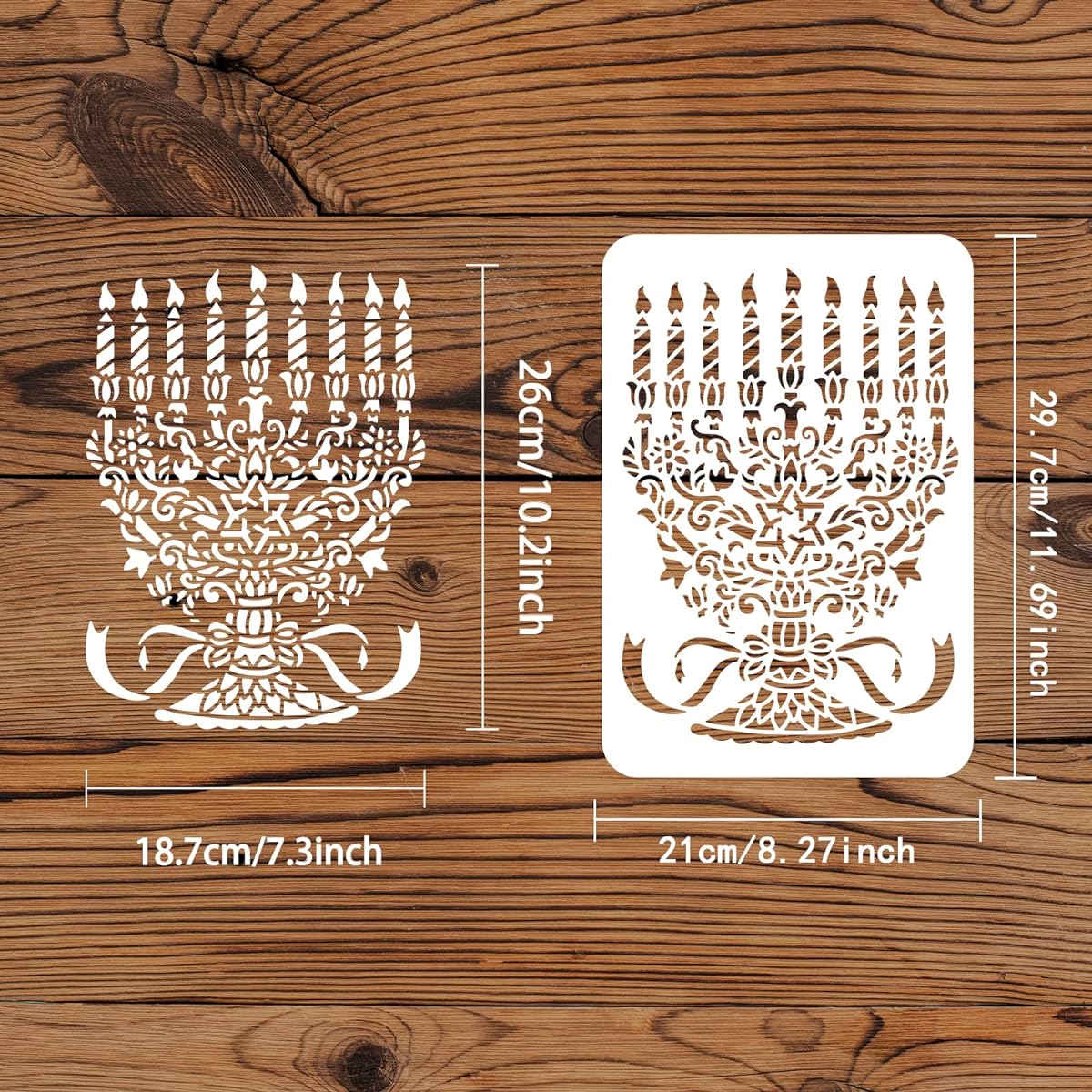 FINGERINSPIRE Candle Stick Stencil 11.7x8.3 Inch Candle Stick Drawing Painting Stencil Plastic Hanukkah Gingerbread Candle Stick Stencil DIY Home Decor Stencil for Wood Floor Wall