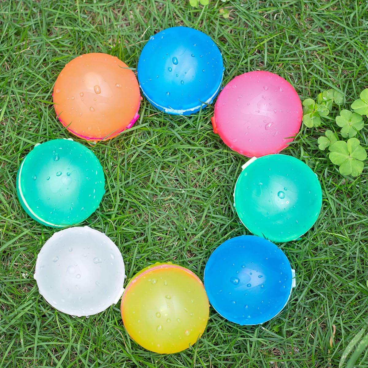WOTOYS SOPPYCID Quick Fill Reusable Water Balloons 6 Pieces Reusable Magnetic Kids Outdoor Activities Refillable Water Balloon Activities Pool Toys for Kids Ages 8-12