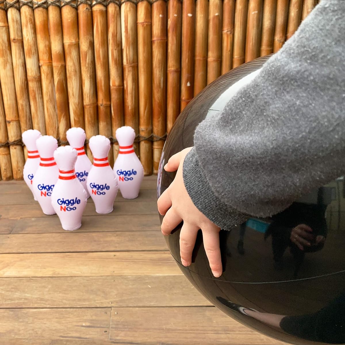 GIGGLE N GO MINI BOWLING SET FOR TODDLERS - Toddler games like our inflatable bowling game are a safe option for boys and girls ages 2 and up - Easy 2 minute set up.