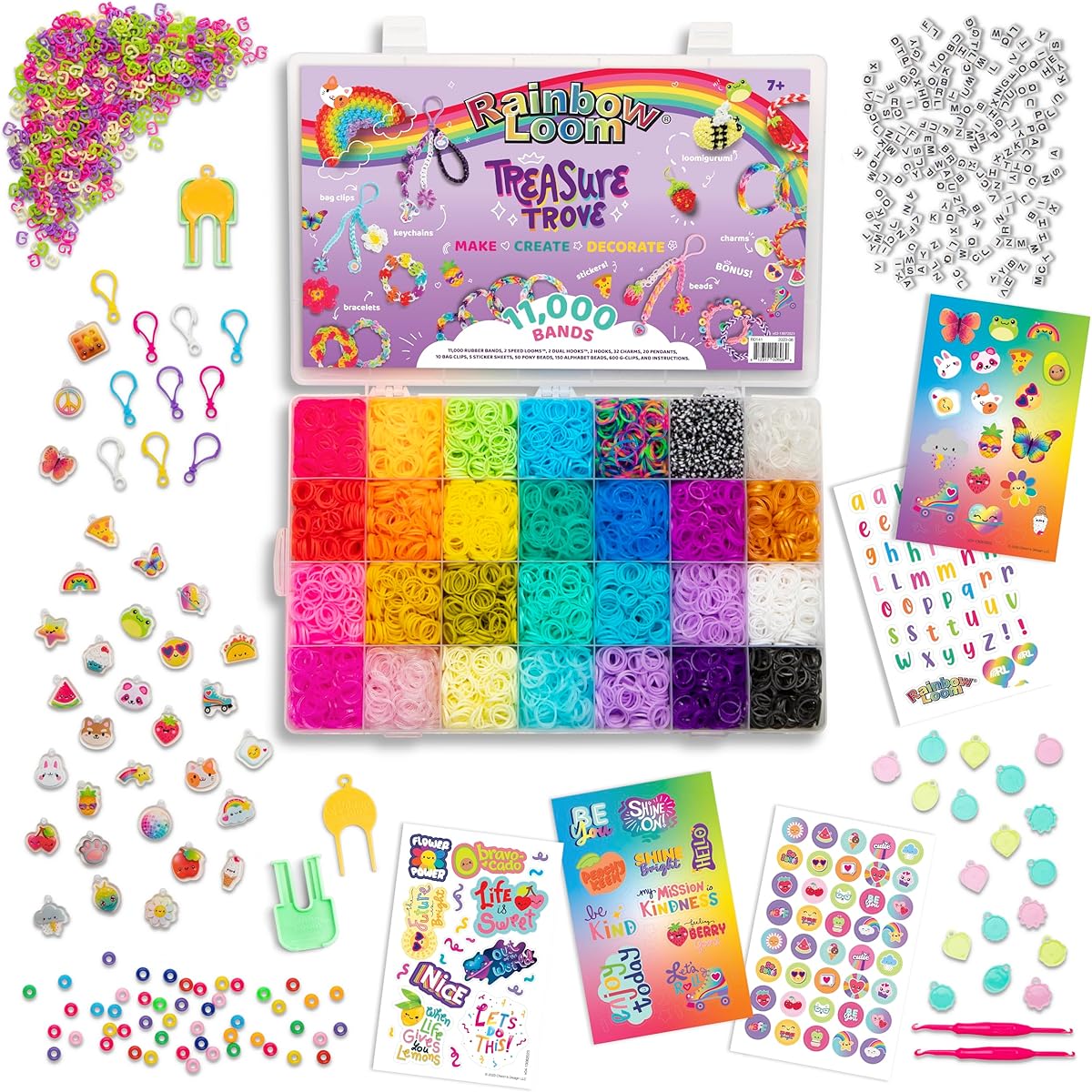 [LOVSAK] Rainbow Loom: Treasure Trove - DIY Rubber Band Bracelet Craft Kit with Case - 11,000 Loom Bands & Accessories, Design & Create, Ages 7+ Exclusive