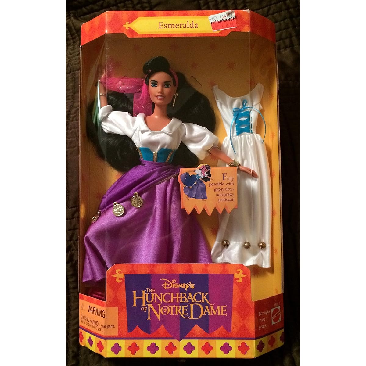 Disney Hunchback of Notre Dame ESMERALDA 11.5 Fully Poseable Fashion Doll (1995 Mattel) by Disney