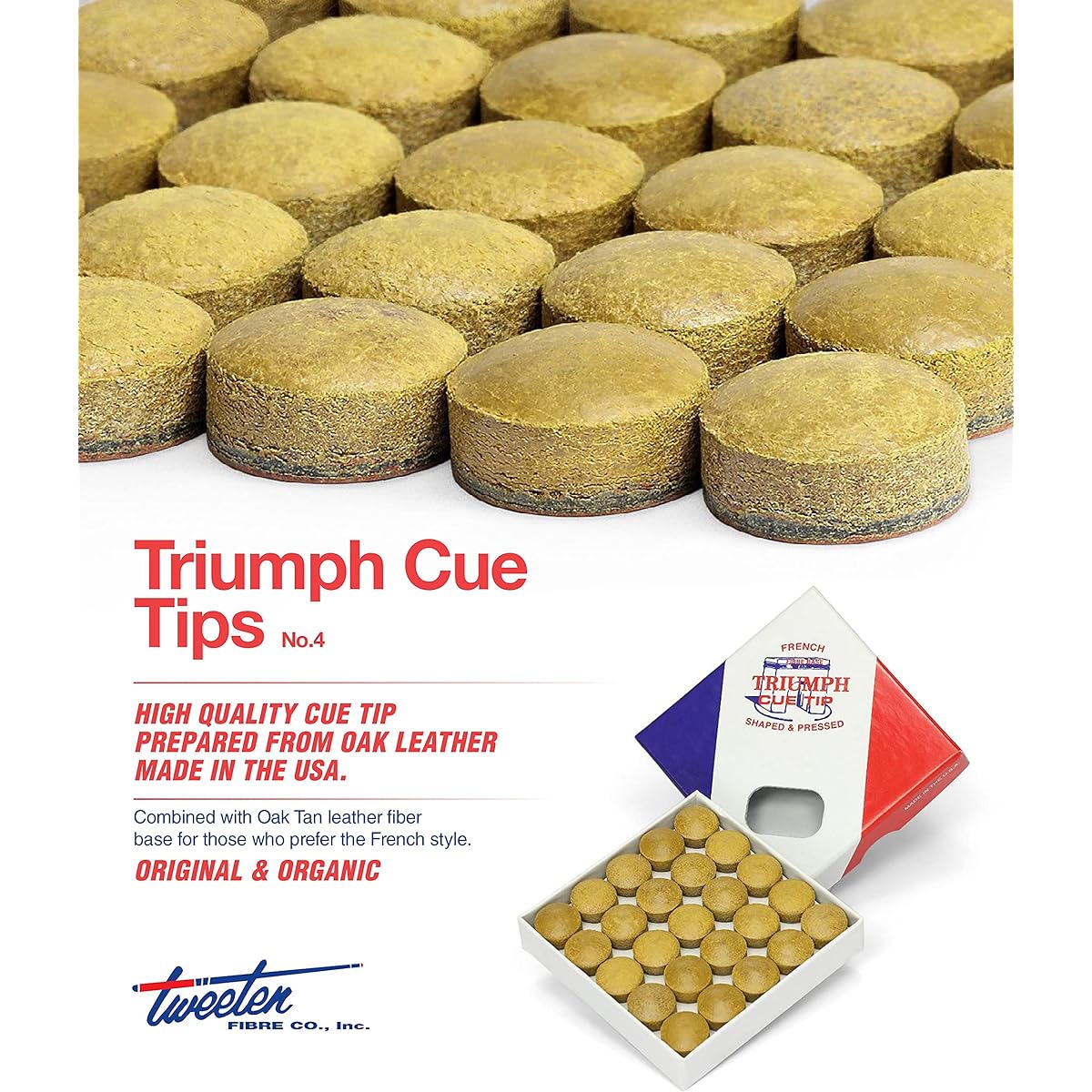 Tweeten Triumph Billiard Cue Tips - 1 Box - 50 Tips - Choose Your Size