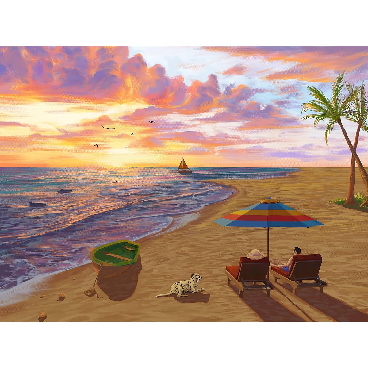 GoodDay Puzzles 16 Piece Jigsaw Puzzle "Beach Day" | Dementia/Alzheimer's Activities | Easy Puzzle for Adults | Gift for the Elderly