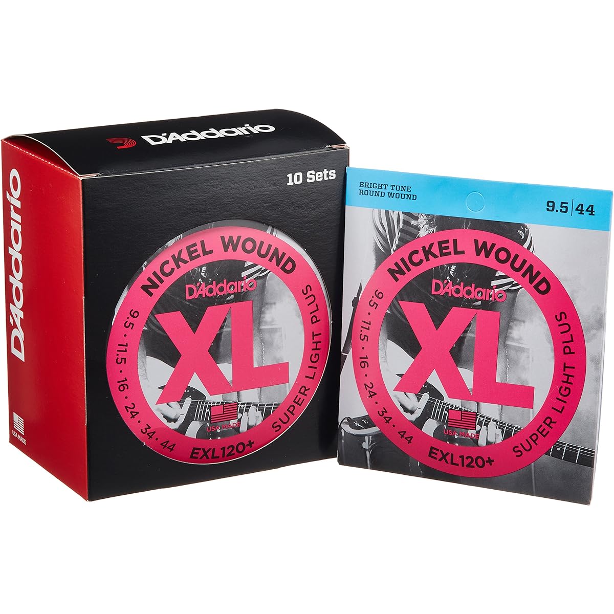 D'Addario Electric Guitar Strings Nickel SuperLight Plus .0095-.044 EXL120+ x 10 Set [Domestic Genuine Product]